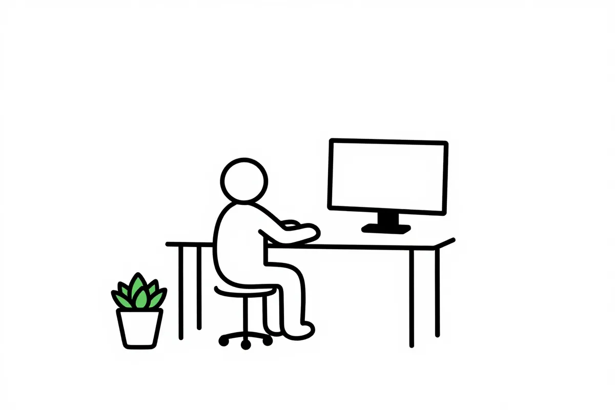 Clean modern home office setup with dual monitors and succulents