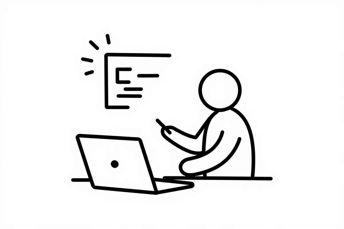 Busy professional learning code on laptop at night with online bootcamp
